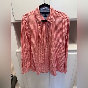 Tommy Hilfiger Bright Coral Gingham Button Up Shirt